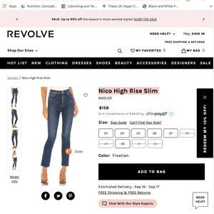 Nico High Rise Slim Fixation Sz 28